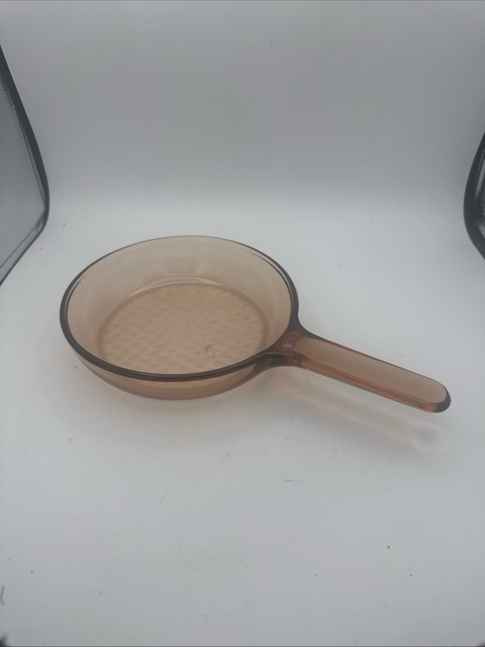 Corning Visions Ware 7" Amber Waffle Bottom Skillet Frying Pan France